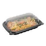 CLAMSHELL CONTAINER MW 24oz 9x6x3" PP BLK/ CLR 100/cs