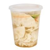 SOUP CONTAINER/ LID 40oz 5"dia 6"h MW PLASTIC CLEAR 100/cs