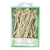 SKEWER BAMBOO 4" KNOTTED NATRL RETAIL PACK 50/bx +10bx/cs