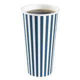 HOT CUP 20oz W/ LID 6-1/2"h BLUE/ WHT CUP WHT LID 20/cs