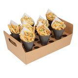 CONE HOLDER 14-1/4x8-1/4" 30-SLOT W/ HNDLS KRAFT 10/cs