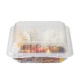 CLAMSHELL 47oz 9"sq 3-1/2"h MW 3-COMPT PLASTIC CLEAR 50/cs