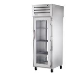 TRUE STA1RPT-1G-1G-HC SPEC SERIES Pass-thru Refrigerator, one-section, stainless steel front & sides, (1) glass door front & rear with locks