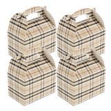 GABLE/ LUNCH BOX COMPOSTABLE 4x2-1/2" PAPER PLAID 100/cs