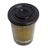 FLAT LID 3-1/2"dia F/ 12 16 24oz CMPST PLA BLACK 100/cs