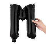 BALLOON LETTER "M" MYLAR 16" SELF-SEALING BLACK
