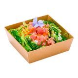SUSHI CONTAINER 3-3/4"sq SMALL PAPER KRAFT 100/cs