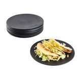 PLATE 8-3/4"dia MEDIUM POLYSTYRENE BLACK 100/cs