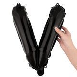 BALLOON LETTER "V" MYLAR 16" SELF-SEALING BLACK