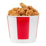 BUCKET CHICKEN w/ LID 150oz PAPER RED & WHITE 100/cs