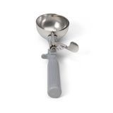 #8 Disher, round bowl, 2-13/16" bowl dia., 4 oz. capacity, 18-8 stainless with one-piece color coded gray plastic handle, USA Made, Vollrath 47140