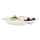 PLATE 9"dia 3/4"h MW 3-COMPT PLASTIC WHITE 100/cs