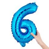 BALLOON NUMBER "6" MYLAR 16" SELF-SEALING BUE