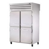 TRUE STR2RPT-4HS-2G-HC SPEC SERIES Pass-thru Refrigerator, two-section, stainless steel front & sides, (4) stainless steel half doors front & (2)