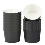 BAKING CUP 3oz 2-1/2"dia MINI SCALLOP PAPER BLACK 200/cs