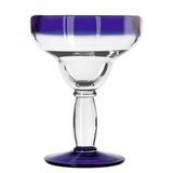 ARUBA MARGARITA GLASS 12oz 6-3/8"h BLUE RIM/ FOOT 12ea/cs