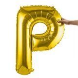 BALLOON LETTER "P" MYLAR 40" SELF-SEALING GOLD