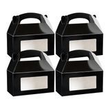 GABLE BOX w/WINDOW GREASEPROOF 9-1/2x5x5" PAPER BLACK 25/cs
