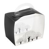 CUPCAKE BOX TREE W/ HANDLE 5x3-1/4x4" PET BLK/ CLR 100/cs