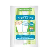 HOT CUP W/ LID 16oz 5-3/4"h GREEN/ WHT CUP WHT LID 400/cs