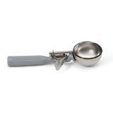 #8 Disher, round bowl, 2-13/16" bowl dia., 4 oz. capacity, 18-8 stainless with one-piece color coded gray plastic handle, USA Made, Vollrath 47140