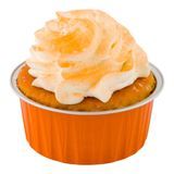 BAKING CUP 4oz ROUND 3-1/4"dia 1-1/2"h ALUMINUM ORANGE 100/cs