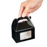 GABLE BOX w/WINDOW GREASEPROOF 4x2-1/2" PAPER BLACK 25/cs
