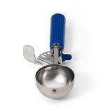 #16 Disher, round, 2 oz. capacity, 18-8 stainless with one-piece color coded dark blue plastic handle, USA Made, Vollrath 47143