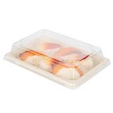 LID 6-1/2x4-1/2x1-1/4" F/ RECT SUSHI TRAY PET CLEAR 100/cs