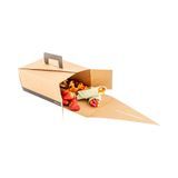 LUNCH BOX W/ HANDLE 9x7x4" PAPER KRAFT/ BLACK 100/cs