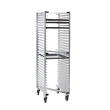 New Age Industrial 1331Z Mobile Heavy Duty Welded Aluminum Full-Size End-Loading Nesting Z Type Sheet Pan Rack, 20 Sets of Runners