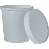 CONTAINER PAPER W/ FLAT PAPER LID 16oz WHITE 250/cs