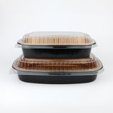 TAKEOUT FOIL W/ DOME LID 52oz 9-3/4x7-5/8"w BLK & GOLD 50/cs