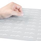 LABEL 2x1" PLASTIC CLEAR & WHT "GREEN GLOW" 100/cs