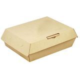 HINGED TAKEOUT 8"x6"x2-3/4"h NO PFAS PAPER KRAFT 200/cs