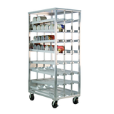 New Age Industrial 97294CK Heavy Duty Aluminum Full-Size Mobile First-In, First-Out Can Rack