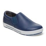 QO400 SLIP ON LEATHER NAVY SIZE 43 ASTM SLIP RESISTANT
