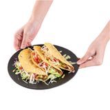 PLATE 8-3/4"dia MEDIUM POLYSTYRENE BLACK 100/cs