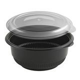 BOWL 16 OZ ROUND BLACK COMBO W/CLEAR LID INCREDI-BOWL (250)