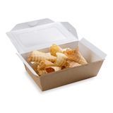 LUNCH BOX 35oz 8x4-3/4" RECT MED 2-WINDOW KRAFT 50/cs