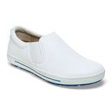 QO400 SLIP ON LEATHER WHITE SIZE 45 ASTM SLIP RESISTANT