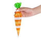 CONE BAG 6x11" POLYPRO ORANGE STRIPES & DOTS 100/cs