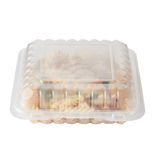 CLAMSHELL 40oz 9"sq 3"h MW PLASTIC CLEAR 100/cs