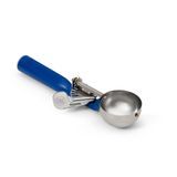 #16 Disher, round, 2 oz. capacity, 18-8 stainless with one-piece color coded dark blue plastic handle, USA Made, Vollrath 47143