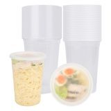 SOUP CONTAINER/ LID 48oz 5"dia 7"h PLASTIC CLEAR 100/cs