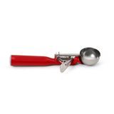 #24 Disher, round bowl, 1-1/3 oz. capacity, 1-7/8" bowl dia., 18-8 stainless with one-piece color coded red plastic handle, USA Made, Vollrath 47145
