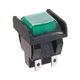 Allpoints 42-1517 Momentary Switch, SPST, green lens