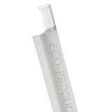 STRAW 7-3/4"l 8mm WRAPPED PLA COMPOSTABLE CLEAR 9600/cs