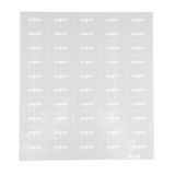 LABEL 2x1" PLASTIC CLEAR & WHT "SANGRIA" 100/cs