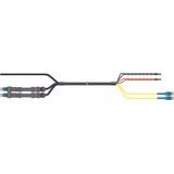 HELIAX® Hybrid Cable Assembly, OVP box to RRU, UL Type TC-ER, 1 DC feed for RRU, 4 fiber, PVC jacket, aluminum armor, weather shroud for Ericsson radios pre-installed, 30'
